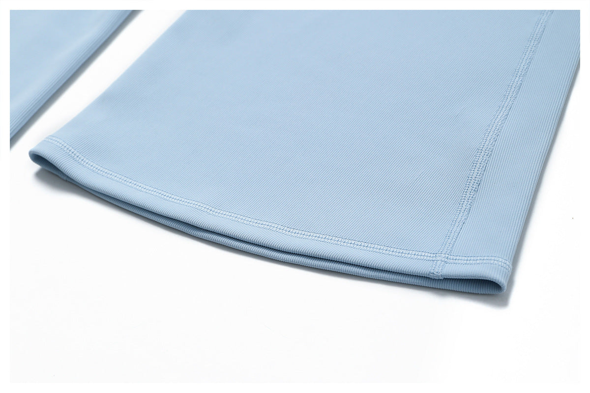 Plain Ribbed Bell Bottom Pants