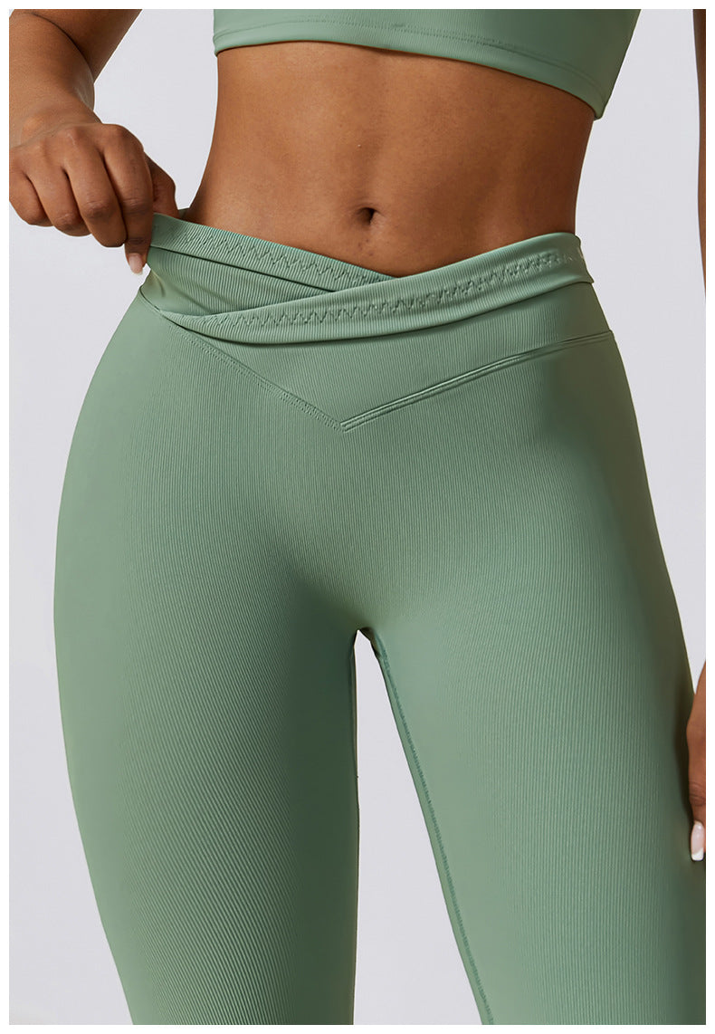 Plain Ribbed Bell Bottom Pants