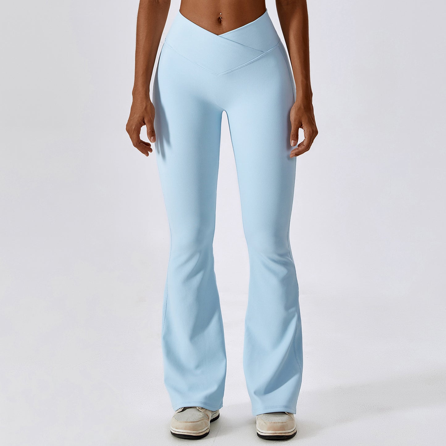 Plain Ribbed Bell Bottom Pants