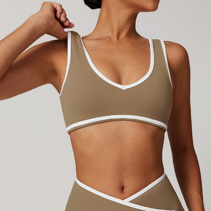 Contrast Wide Strap Bra