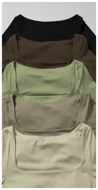 Plain High Cropped Long Sleeve Top