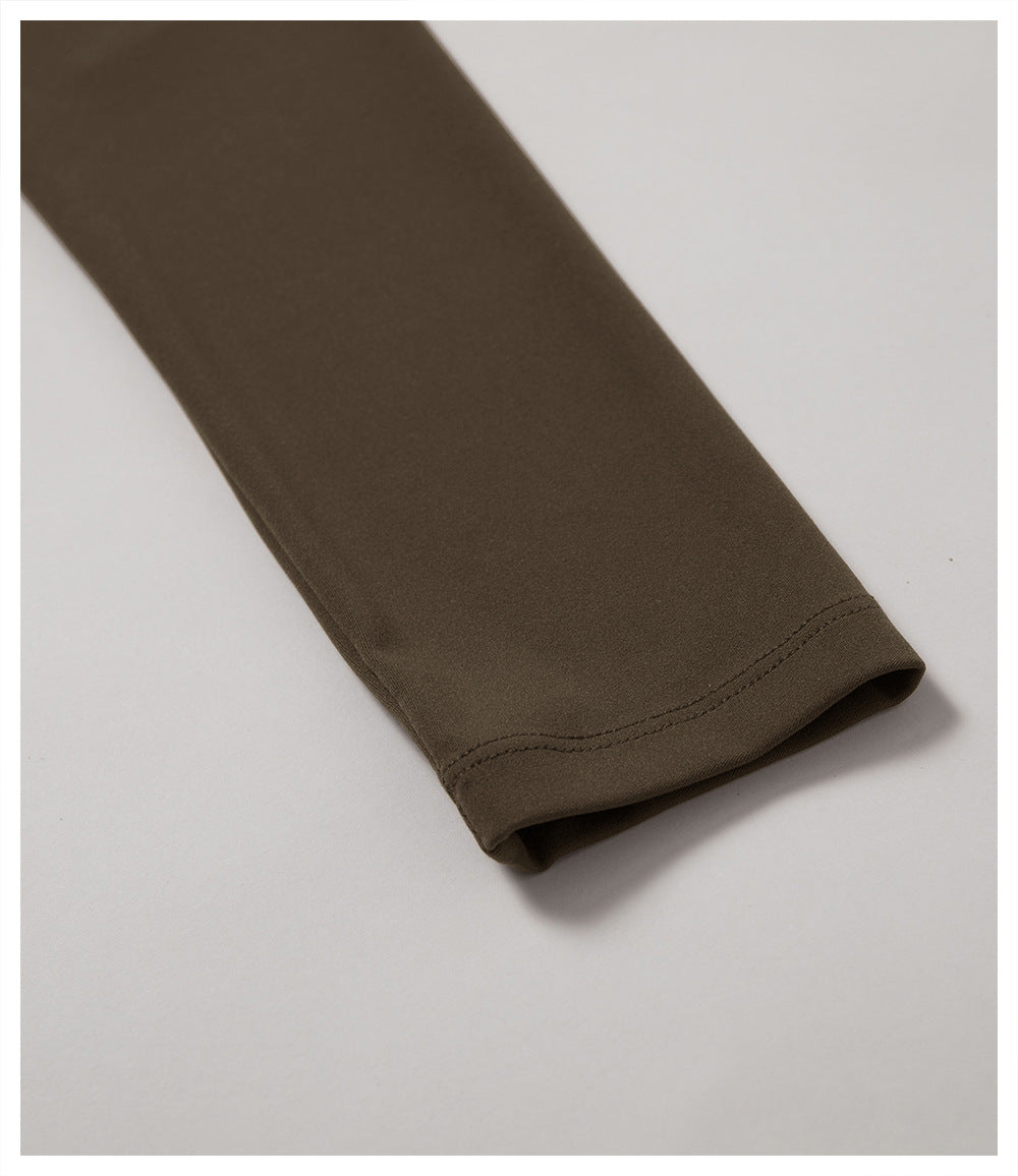 Plain High Cropped Long Sleeve Top