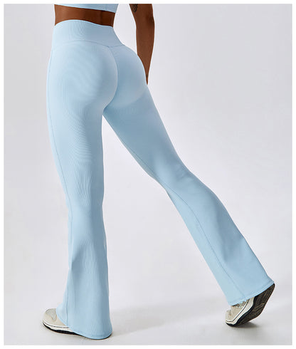 Plain Ribbed Bell Bottom Pants