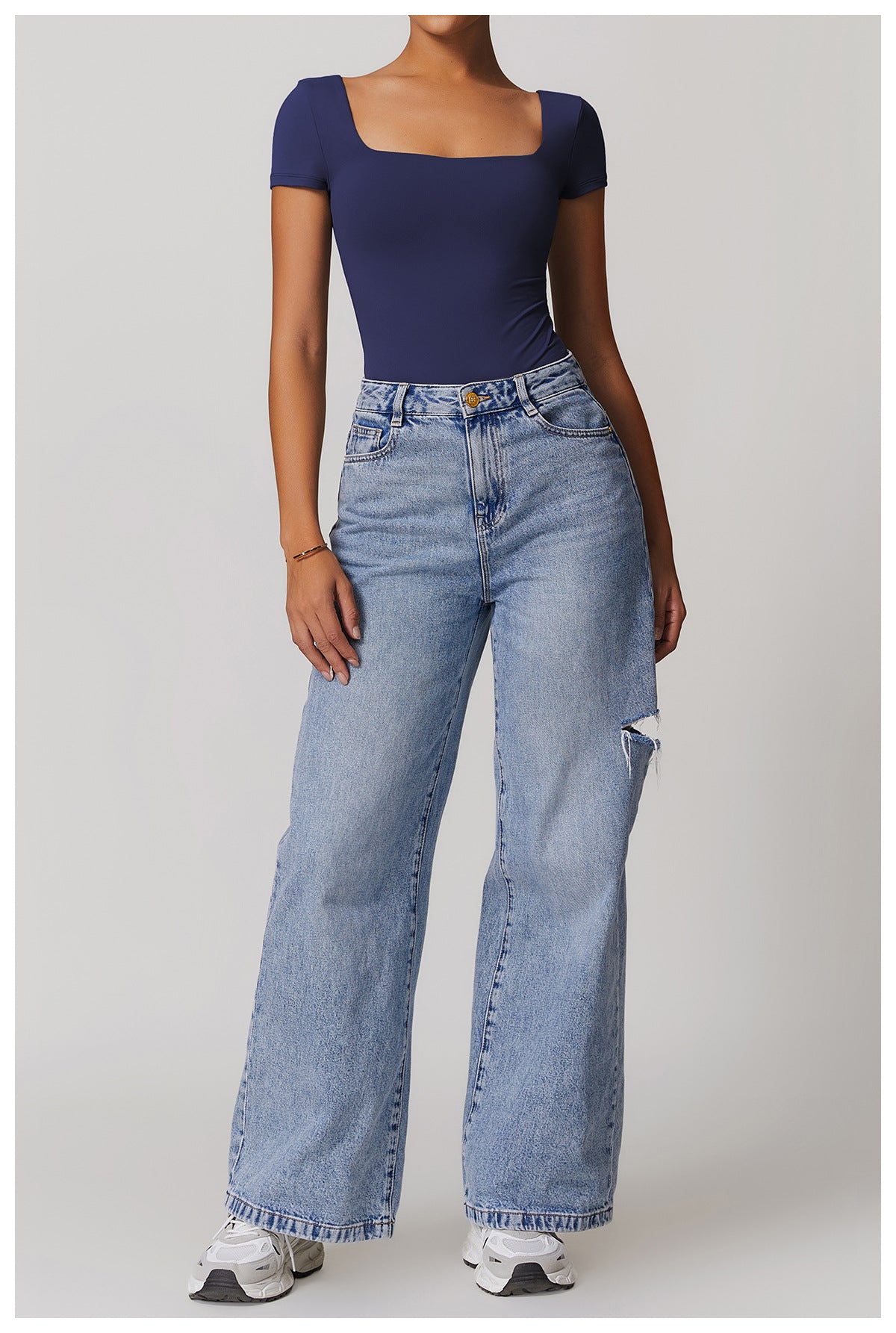 Plain Short Sleeve One Piece