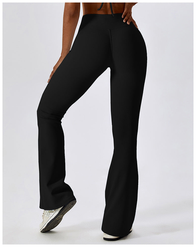 Plain Ribbed Bell Bottom Pants