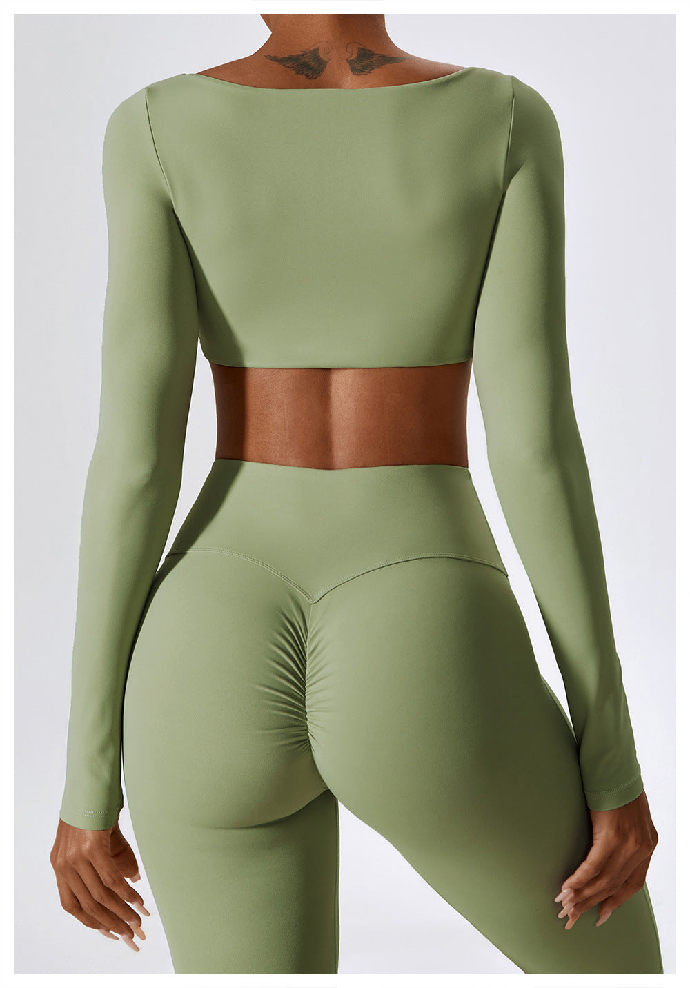 Plain High Cropped Long Sleeve Top
