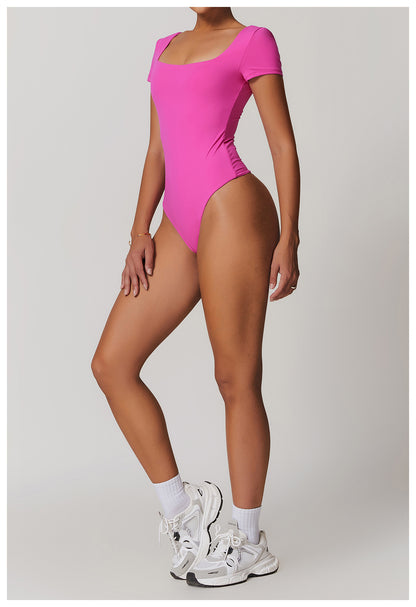 Plain Short Sleeve One Piece